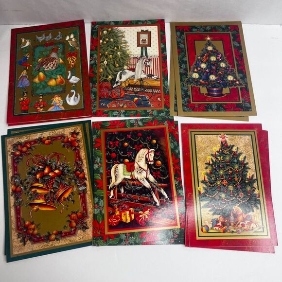 Raphael Tuck & Sons VTG Christmas Cards in Metal Tin w/ Envelopes Holiday - Picture 6 of 12